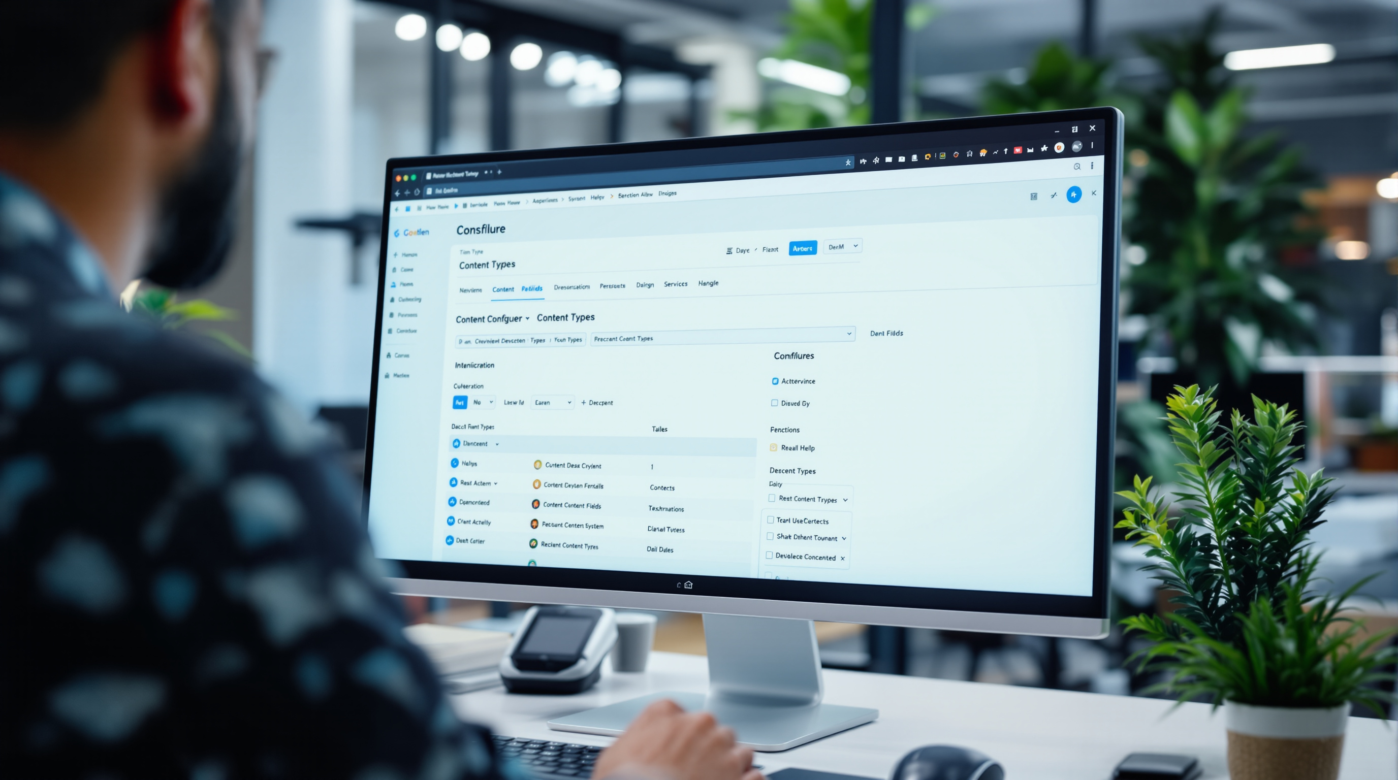 Drupal site builder configuring content types and Views in the admin interface